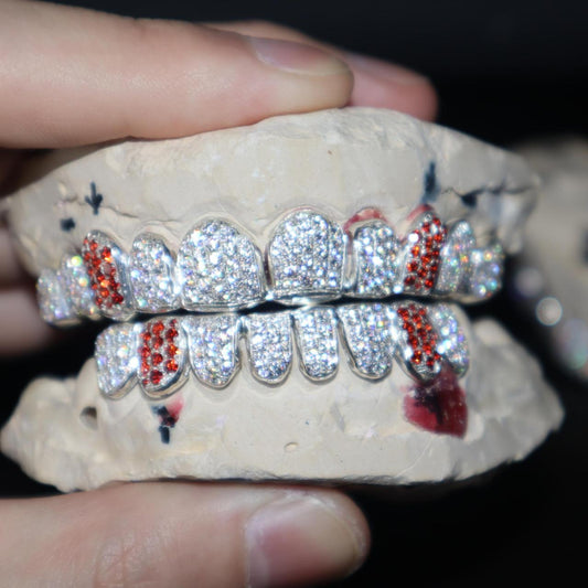 TG024 — Flame Grillz S925 + Zircon + Moissanite - Bottom 8