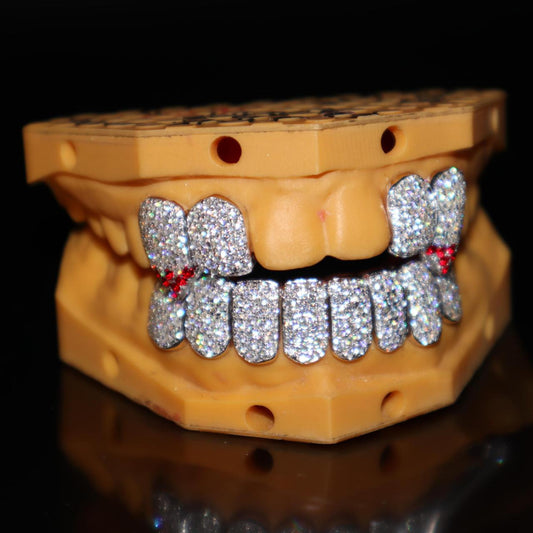 TG027 — Iced Out Open Face S925 + Moissanite - Top 8 & Bottom 8