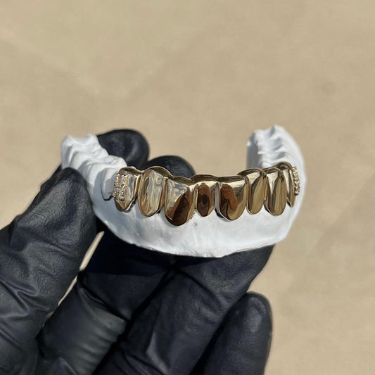 TG035 — Invisible Set Grillz S925 + 2mm VVS D Princess Cut - Top 8 & Bottom 8